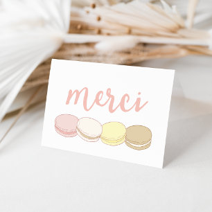 Merci Pastel French Macarons Thank You Card