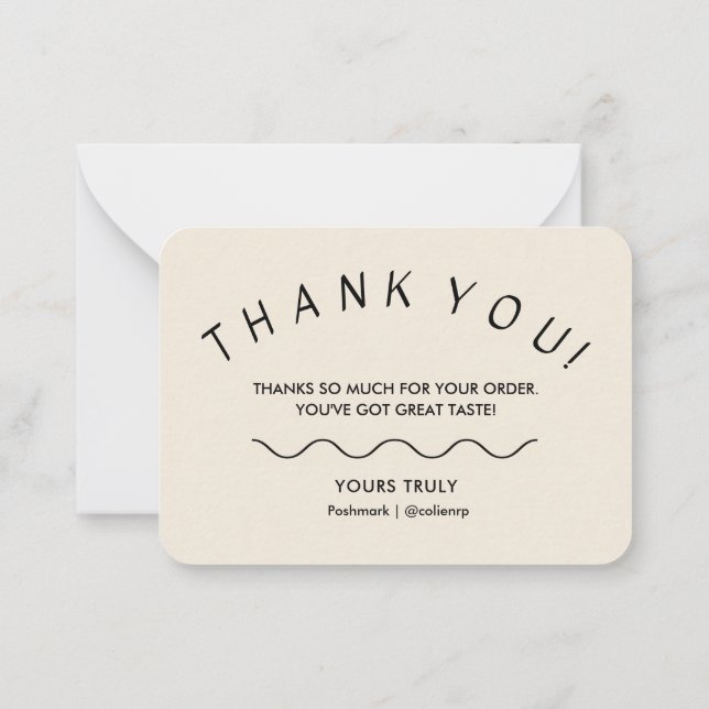 Merci personnalisé pour votre carte de commande (Dos)