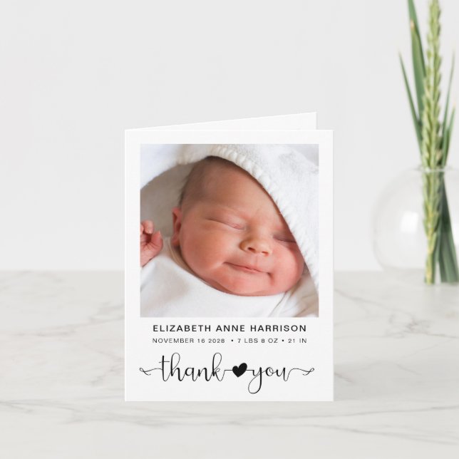 Merci photo bébé Faire-part de naissance (Devant)