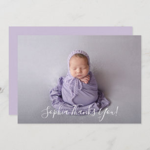 Merci photo bébé simple Faire-part de script