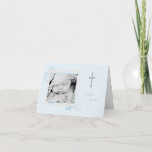 Merci photo bleu cool/carte d'invitation