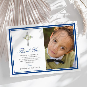 Merci photo Blue Silver First Holy Communion