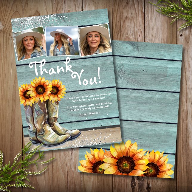 Merci photo Bottes de tournesol rustique (Créateur téléchargé)