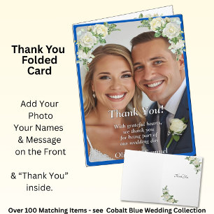 Merci - Photo Cobalt Blue & White Roses