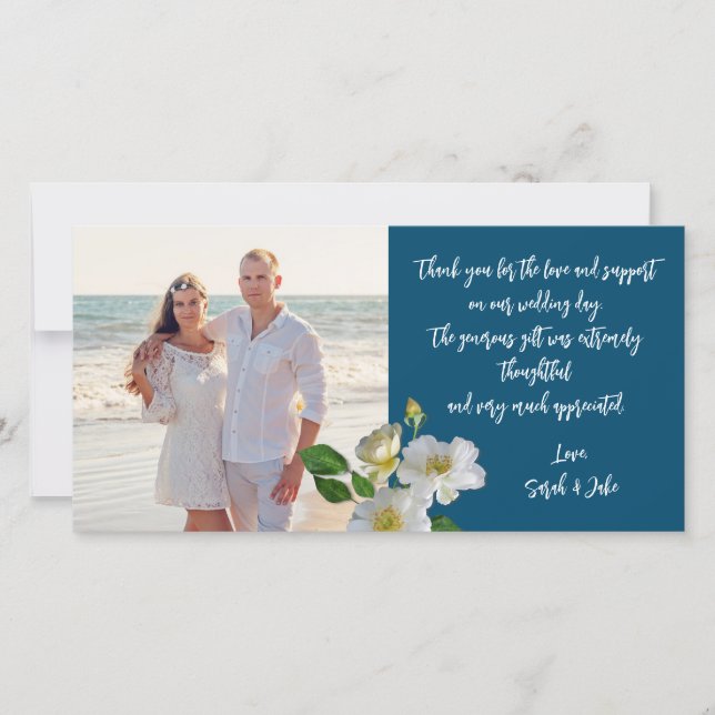 Merci photo de Mariage de White Beach Roses (Devant)