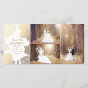 Merci photo Mariage blanc Gold Fall Leaves