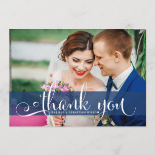 Merci photo Mariage de la marine Blue Overlay Scri