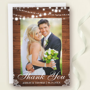 Merci photo Mariage en dentelle Rustique