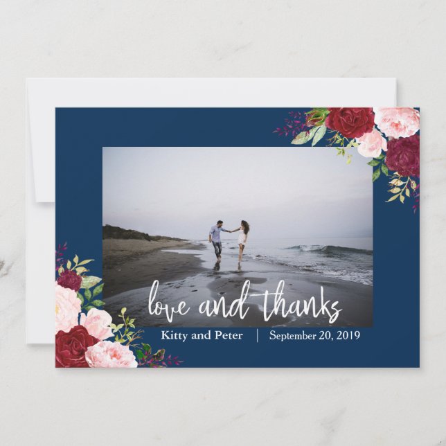 Merci Photo Mariage Floral Marine Bourgogne (Devant)