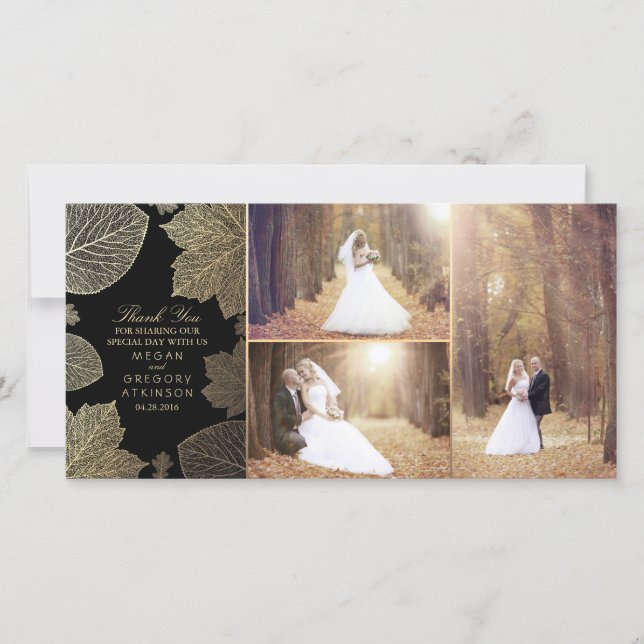 Merci photo Mariage Gold Fall Leaves (Devant)