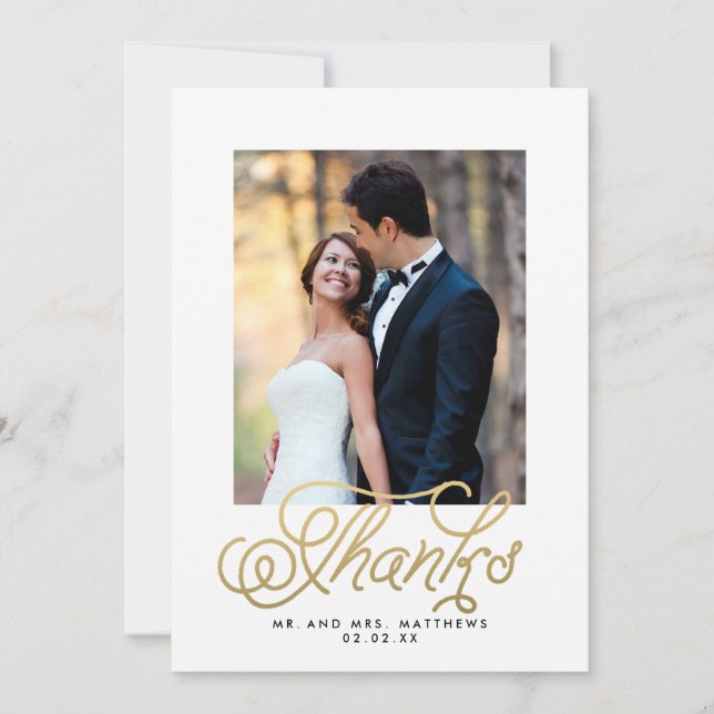 Merci photo Mariage Gold Script (Devant)