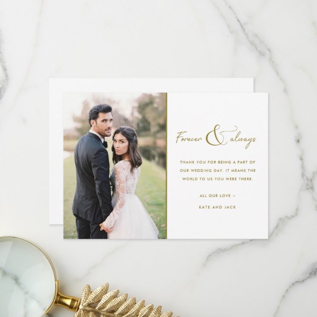 Merci photo Mariage pour toujours et toujours or (Devant/Arrière en situation)
