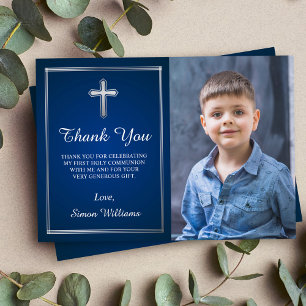 Merci photo Marine Blue Silver Holy Communion