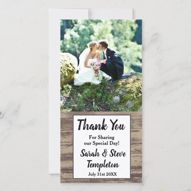 Merci photo Rustic Wood Mariage (Devant)