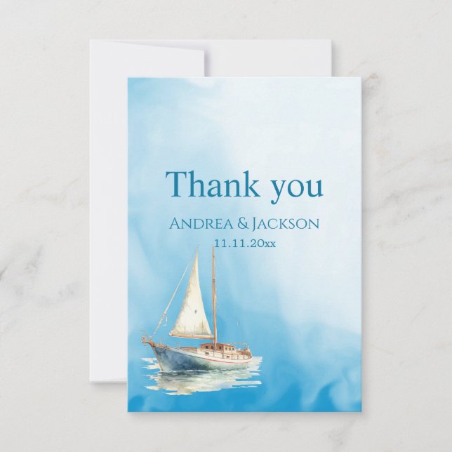 Merci photo Watercolor Sailboat (Devant)