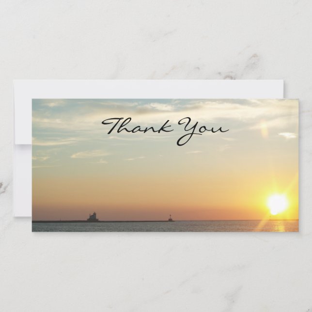 Merci Photocard de coucher du soleil (Devant)