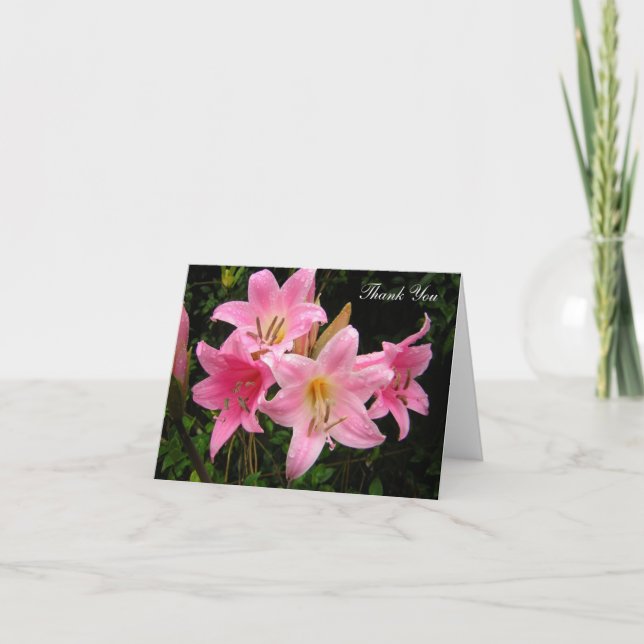 Merci Photocards - lis roses (Devant)