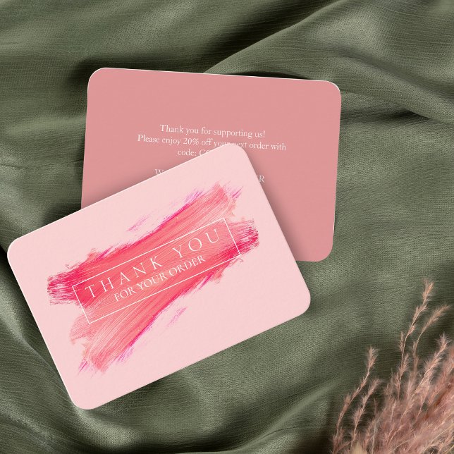 Merci Pinceau PINK et Carte de visite de réduction (Créateur téléchargé)