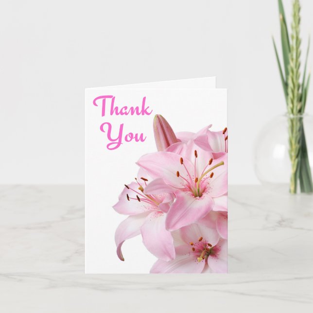 Merci Pink Day Lily Carte de voeux / Carte pour no (Devant)