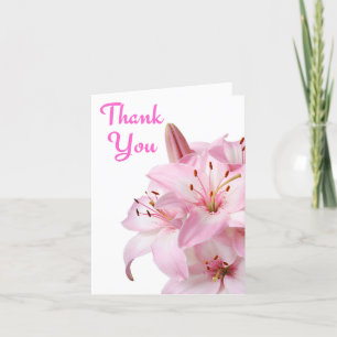 Merci Pink Day Lily Carte de voeux / Carte pour no