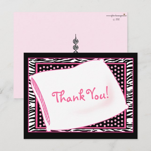 Merci PJ Party en Pink Carte postale (Devant / Derrière)