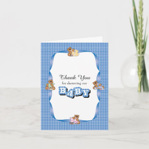 Merci Plaid avec bébé ours   Baby Boy Shower