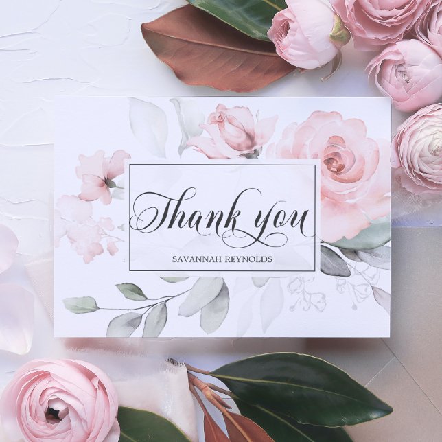 MERCI PLUIE DE MARIÉE ROSES FLORALES ROSE (Créateur téléchargé)