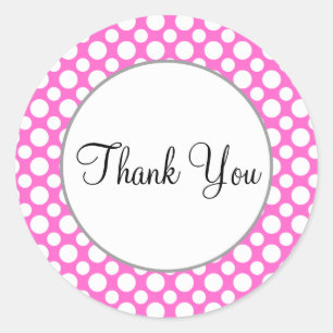Merci Pois blancs sur Sticker rose