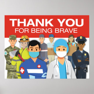 MERCI POSTER POUR ÊTRE BRAVE 18x24