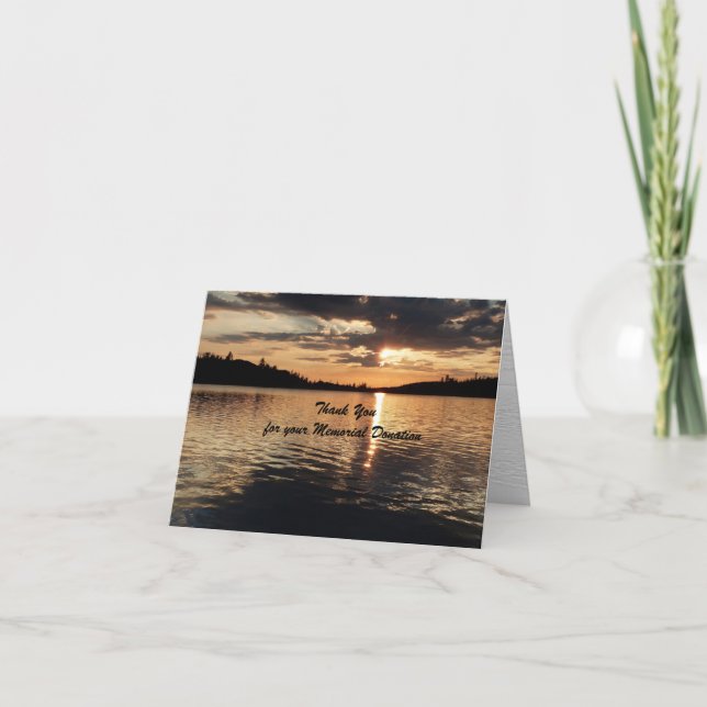Merci pour carte de note de don, coucher du soleil (Devant)