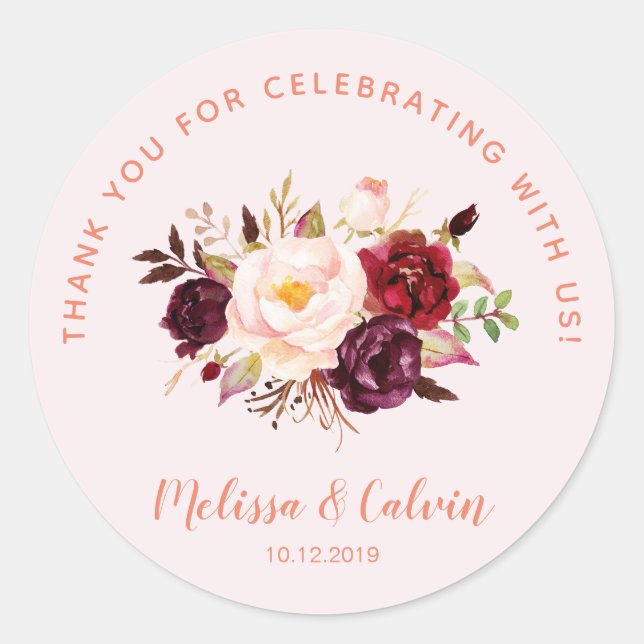 Merci pour célébrer avec nous Sticker Mariage (Devant)