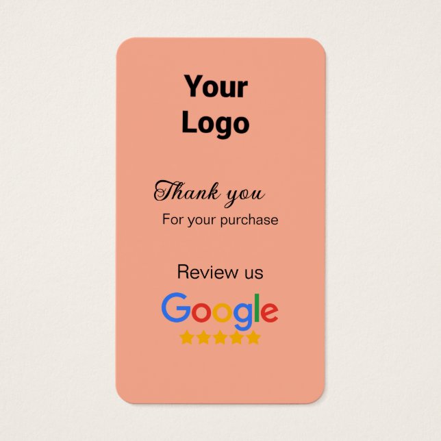 Merci pour commander Google avis ajouter logo site (Devant)
