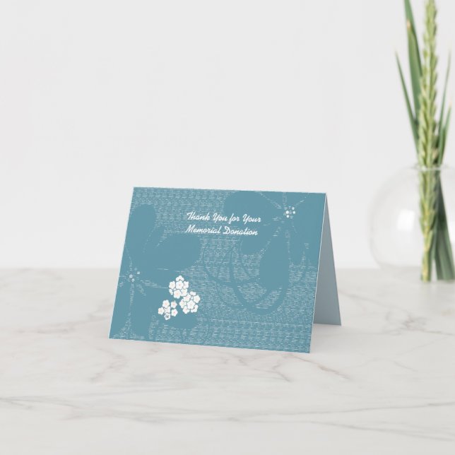 Merci pour don Memorial Pastel Blue Floral (Devant)