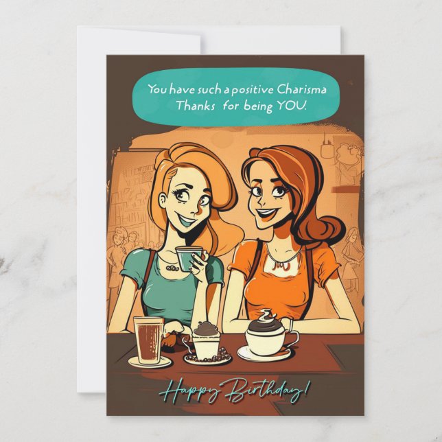Merci pour être vous BFF carte d'anniversaire (Devant)