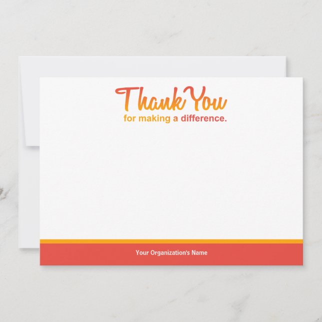 "Merci pour faire la différence" carte pour notes (Devant)