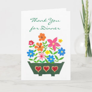 Merci pour la carte de dîner - Flower Power