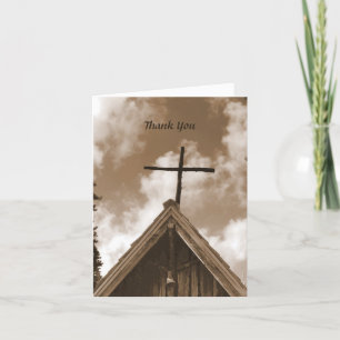 Merci Pour La Sympathie, Vielle Église Sepia Carte