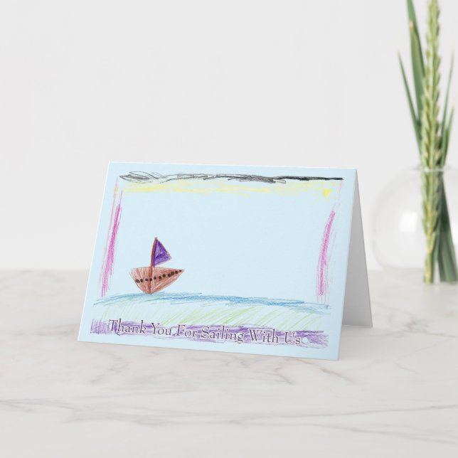 Merci Pour La Voile Avec Nous Carte De Voeux (Devant)