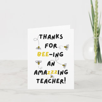 Merci pour l'abeilles ma carte d'école d'enseignan