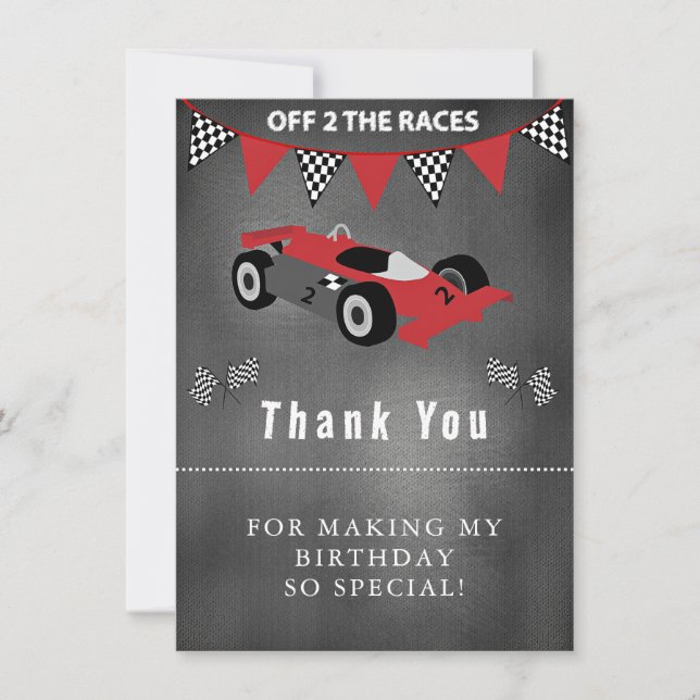 Merci pour l'anniversaire de la voiture de course (Devant)