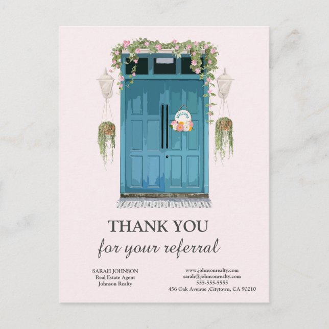 Merci pour le renvoi de la carte postale immobiliè (Devant)