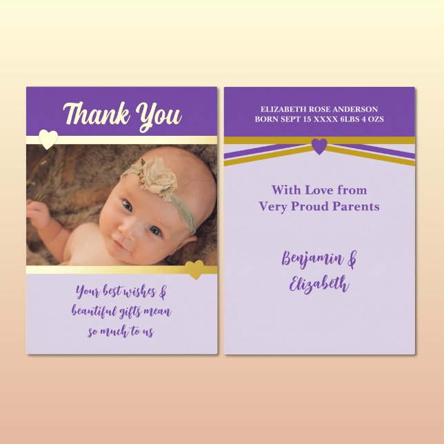Merci pour les cadeaux nouvelle carte bébé pourpre (Créateur téléchargé)