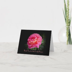 Merci pour les fleurs, une rose rose parfaite