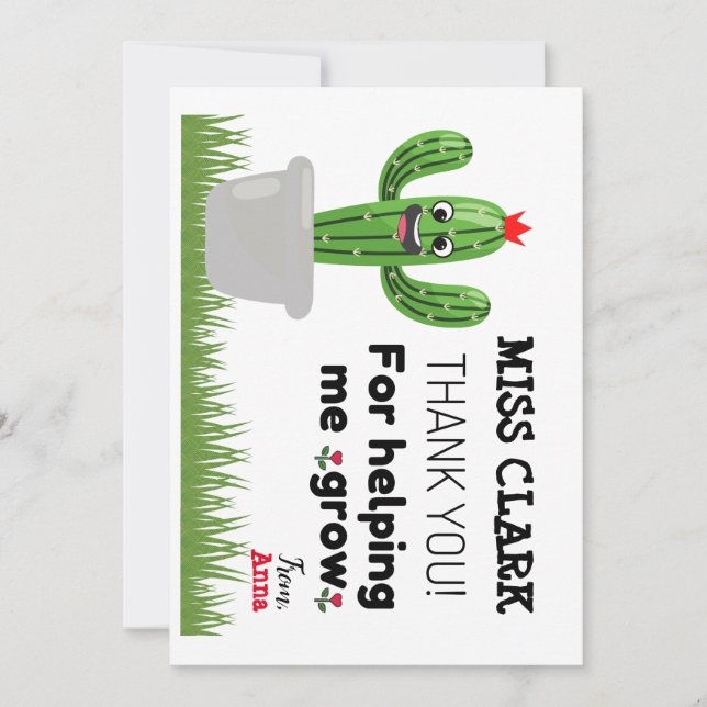 Merci pour m'aider à faire pousser la carte (Devant)