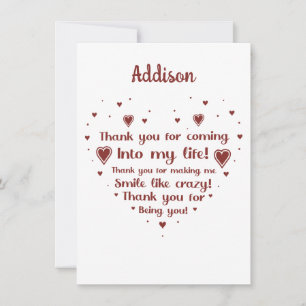 Merci pour me faire une carte de sourire