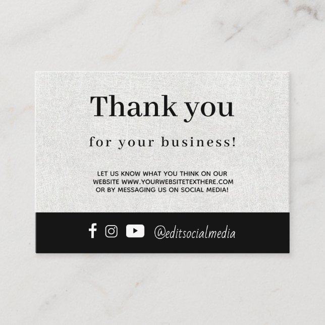Merci Pour Petites Entreprises Pour Carte De Shopp (Devant)