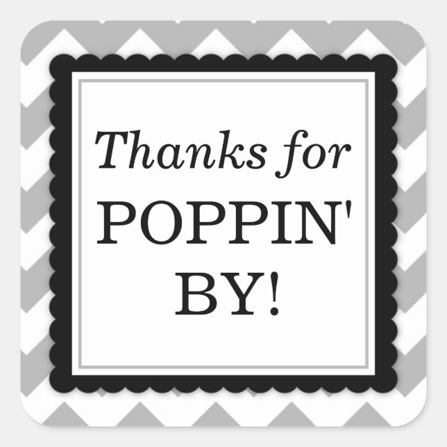 Merci pour Poppin' By Carré sticker - Chevron (Devant)