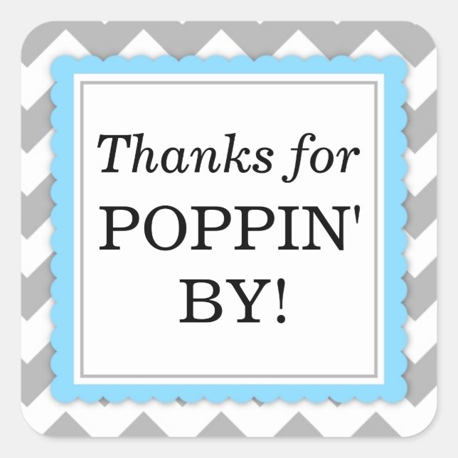 Merci pour Poppin' By Carré sticker - Chevron (Devant)
