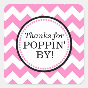 Merci pour Poppin' By Carré sticker - Chevron