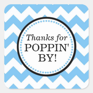 Merci pour Poppin' By Carré sticker - Chevron